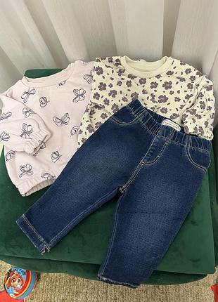 Комплект для дівчинки primark з джемперами та джинсами