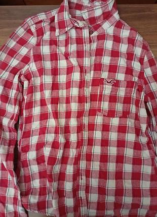 Сорочка жіноча hollister co. classic fit flannel shirt у клітинку
