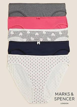 Набір жіночих трусиків marks & spencer high leg 5 шт