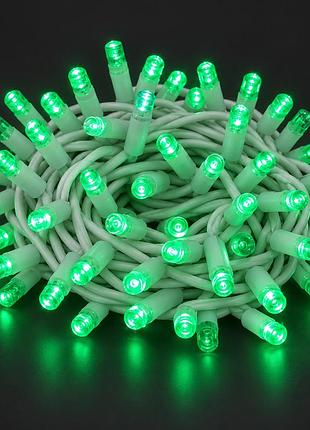 Гірлянда вулична string 10 м 100 led зелена, білий дріт
