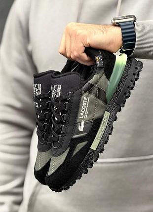 Чоловічі термо кросівки lacoste elite active cordura black khaki хакі