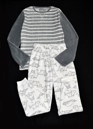 Теплая плюшевая пижама hudson велсофт р.xs\s
