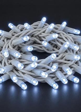 Гірлянда вулична string 7 м 70 led холодний білий, білий провід