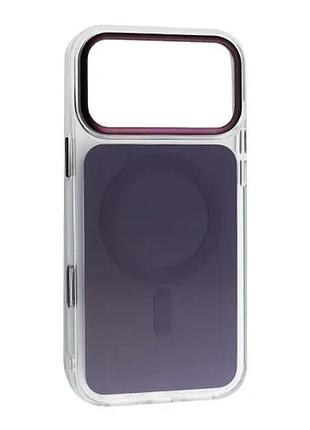 Чохол clearfusion metal frame magsafe for iphone 17 pro max/18 pro max burgundy