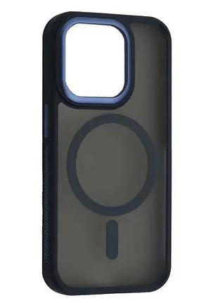 Чохол new matte magsafe for iphone 12/12 pro dark blue