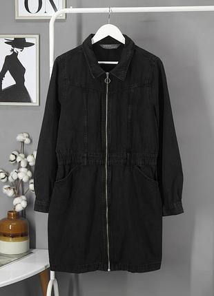 Джинсовое платье на молнии "denim co" темно-серого цвета, uk18/eur46.