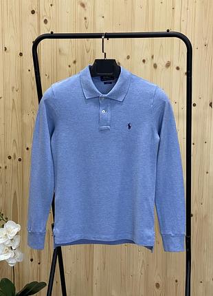 🖤поло на длинный рукав polo ralph lauren/лонгслив лонг голубой меланж🖤