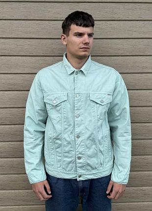 Джинсовка carhartt wip western куртка джинсова кархарт тракер зелена xl чоловіча куртка