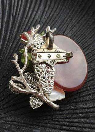 2в1 авторская брошь - кулон floral style, кабон сердолик, натуральные камни, резьбовый перламутр, ручная работа 8