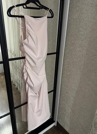 Жіноча сукня з відкритою спиною та драпіруванням рожева zara