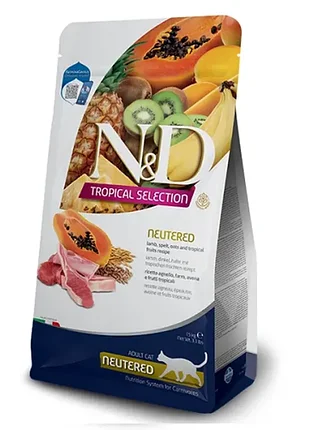 Сухий корм для котів farmina n&d tropical selection neutered lamb 1,5 кг