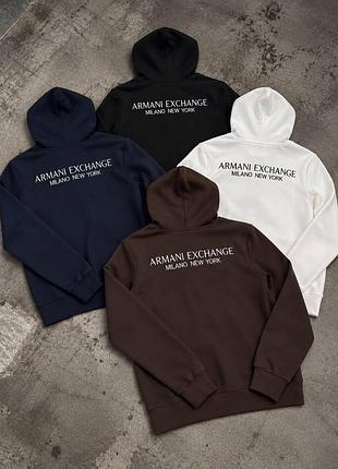 Зіпка armani exchange / чоловіче худі армані ексчейнд/ брендова кофта з капюшоном armani exchange milano new york / худі armani exchange / armani exc