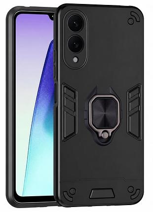 Чохол fiji defence для samsung galaxy s25 edge 5g (s937) протиударний бампер з кільцем підставкою black