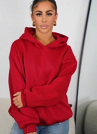 Теплое красное худи с навесом унисекс 🎉🌹🔥 
р.l,xl🤩