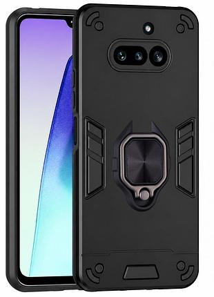 Чехол fiji defence для nothing phone (4a) (a069) противоударный бампер с кольцом подставкой black