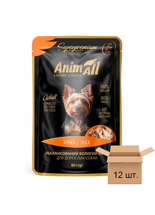 Корм для собак animall expert choice вологий качка 80 г 12 шт
