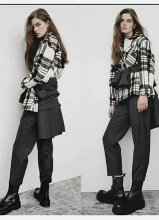 Zara тёплая рубашка в клетку