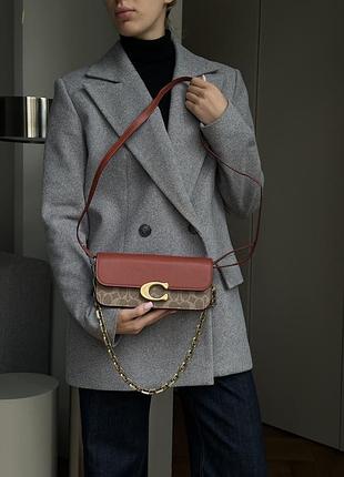 Сумка coach idol bag 23 in signature canvas with snakeskin detail
