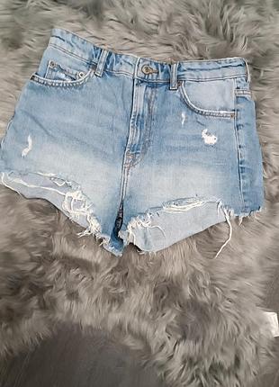 Блакитні джинсові шорти zara