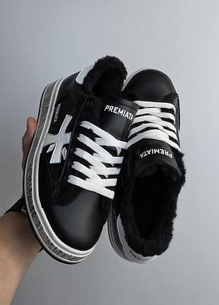 Premiata steven | fur 
• black white •