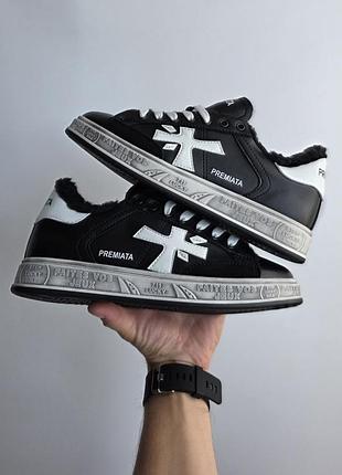 Premiata steven | fur 
• black white • 7