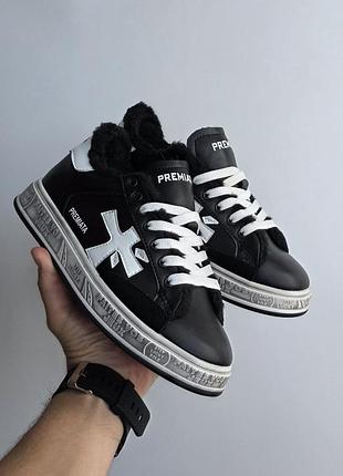 Premiata steven | fur 
• black white • 5