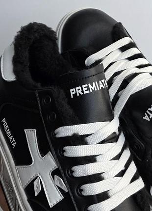 Premiata steven | fur 
• black white • 4