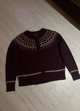 Бордовий кардиган з вовни від roman petite