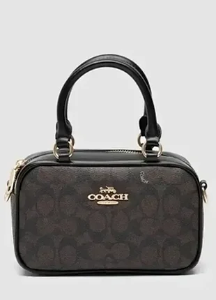 Сумка coach satchel crossbody in signature brown