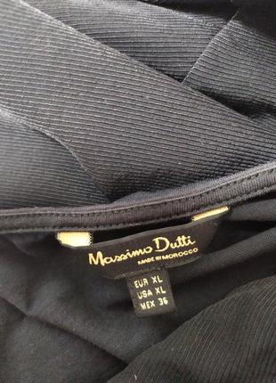 Черная блуза massimo dutti с длинным рукавом и v вырезом4 фото