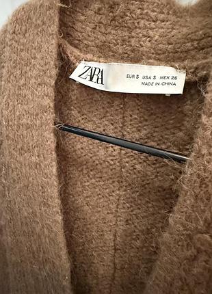Кардиган zara коричневий, розмір s, вовна