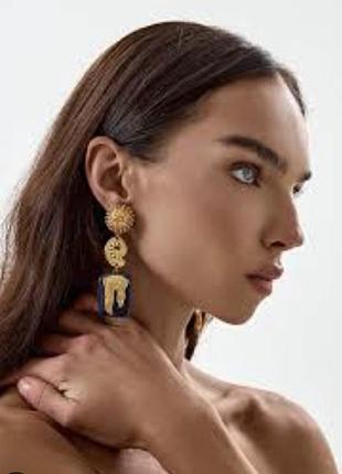 Alloy irregular enamel earrings сережки з емаллю і кристалами