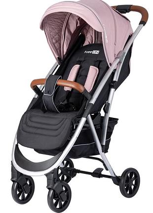 Прогулочная коляска для ребенка freeon lux premium dusty pink-black