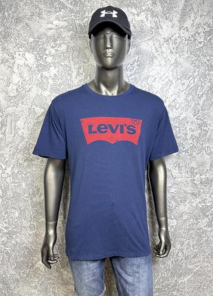 Levis san francisco standard футболка 2xl размер спортивная синяя с принтом