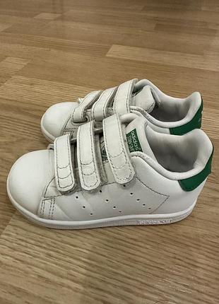 Дитячі кеди adidas stan smith білі, 24 розмір, 15 см