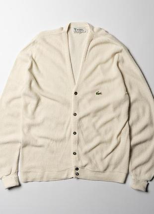 Lacoste izod vintage v-neck cardigan croc logo orlon acrylic vintage 70s-80s&nbsp; [kmh017497]