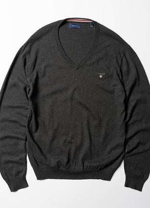Gant v neck sweater wool cotton blend jumper  [kmh017498]