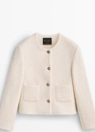 Жакет молочного кольору, розмір м  massimo dutti