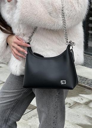 Сумка coach juliet shoulder bag black smooth leather