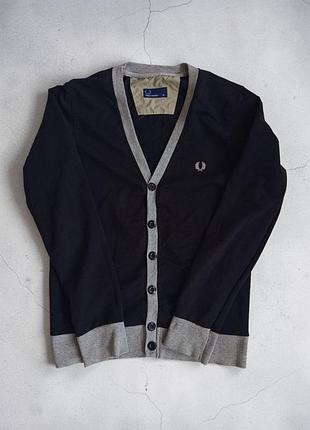 Кардиган fred perry чорний з сірими вставками
