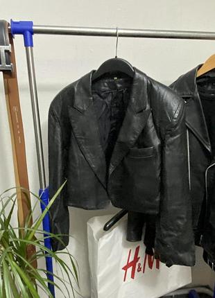 Шкіряний піджак жакет real leather вінтажний real leather пальто шкіра куртка кожа 3
