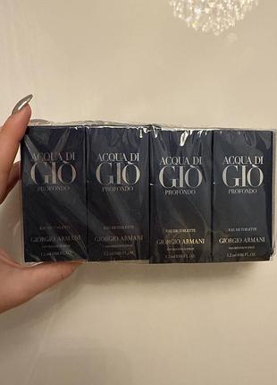 Набір пробників чоловічої туалетної води giorgio armani acqua di gio profondo 1.2 мл
