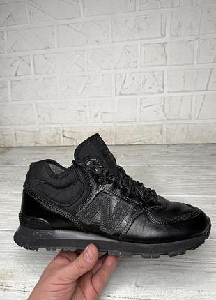 Крутые черные ботинки new balance 574 утепленные