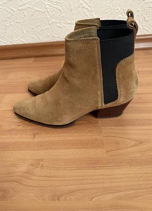 Ботильйони жіночі zara коричневі замшеві 37 розмір