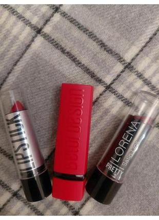 Помади матові 💄 💄 lorena pretty satin, ruby rose lipstick, party lips