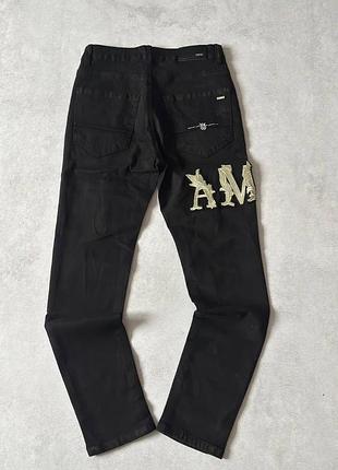 Джинси чоловічі amiri slim-fit сірі з потертостями