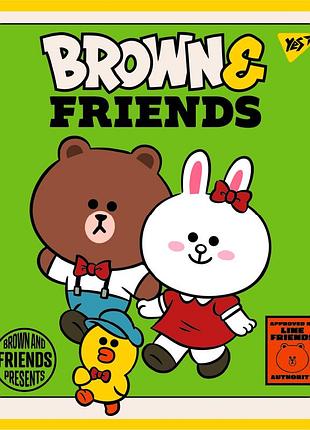 Зошит yes line friends 12 аркушів лінія