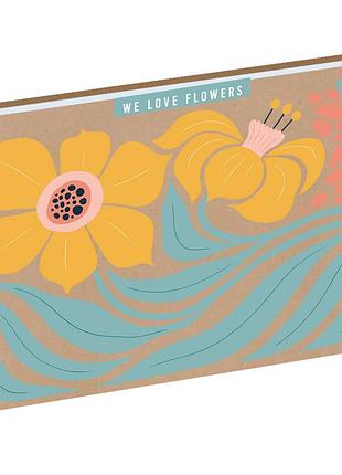 Альбом для рисования yes а4 30 листов склейка белила "flowers" крафт