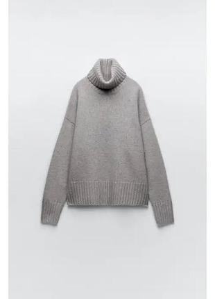 🔥🔥 вовняний базовий бежевий светр під горло zara