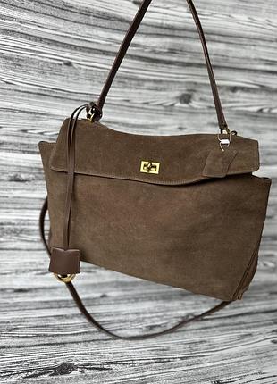 Велика замшева сумка  balenciaga rodeo